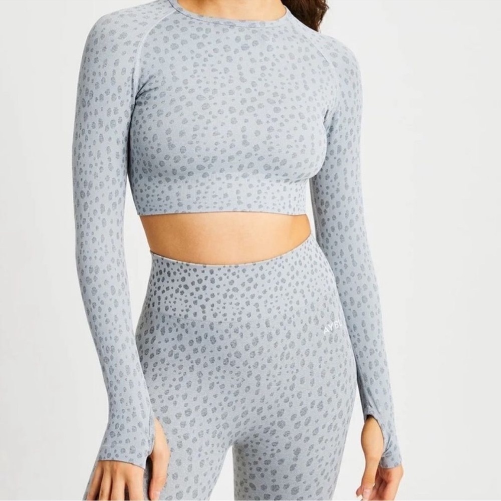 AYBL Evolve Speckle Seamless Long Sleeve Crop Top Size Extra Large